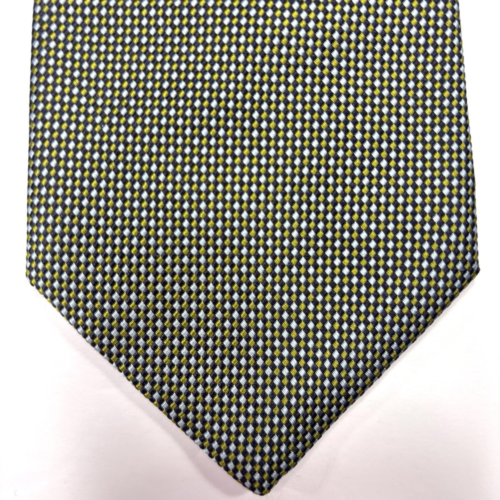 Vintage Brooks Brothers Tie Green Blue Silk Diamond Pattern Money Preppy USA 90s